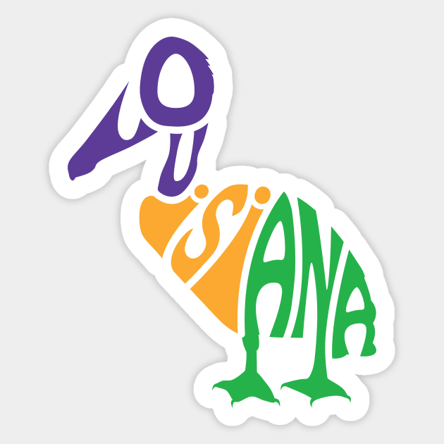 Pelican Shaped Louisiana Word Art Sticker by SLAG_Creative